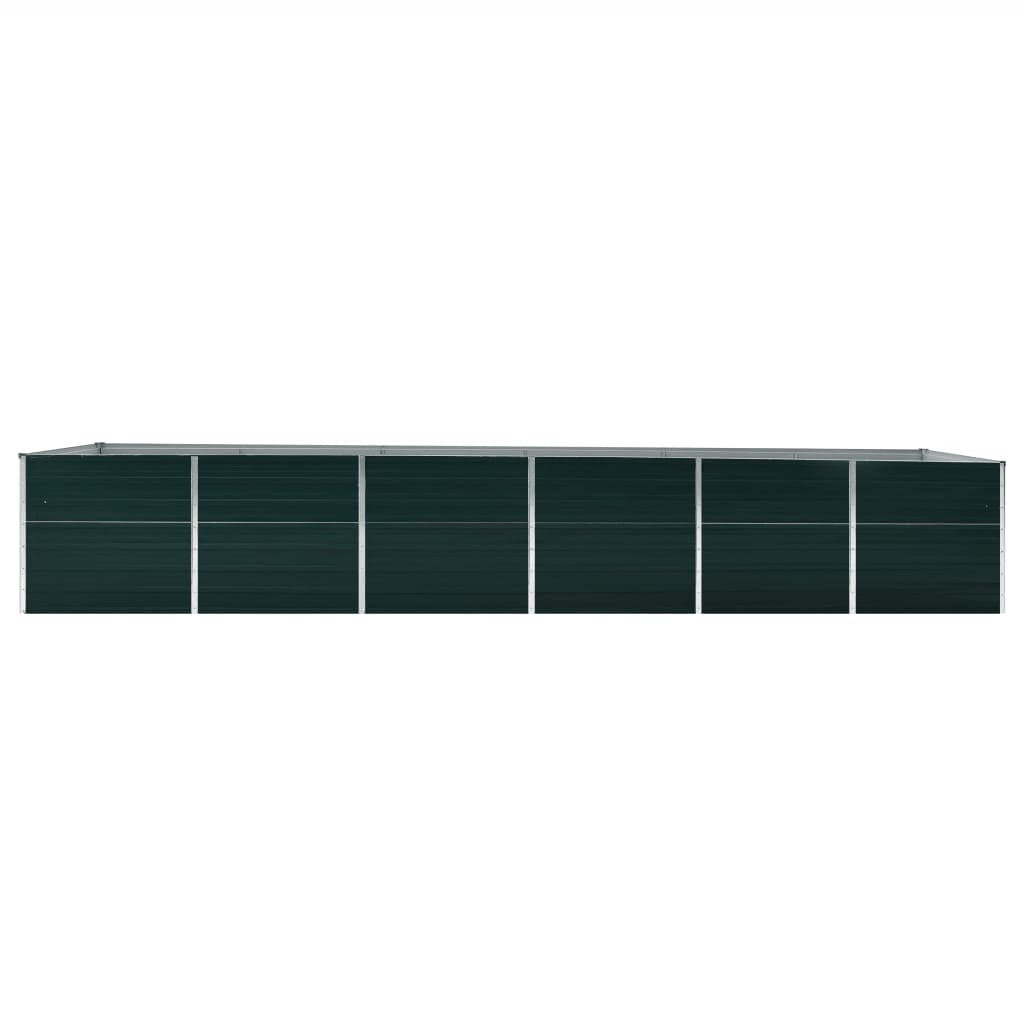 vidaXL Garden Raised Bed Galvanised Steel 480x80x77 cm Green