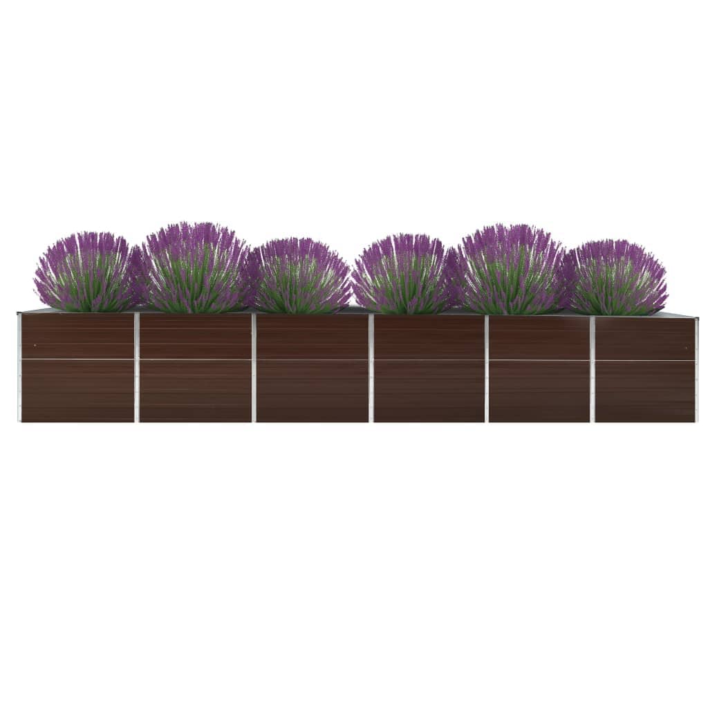 47070 vidaXL Garden Raised Bed Galvanised Steel 480x80x77 cm Brown