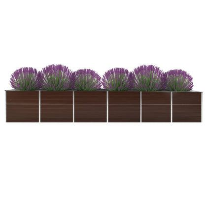 47070 vidaXL Garden Raised Bed Galvanised Steel 480x80x77 cm Brown
