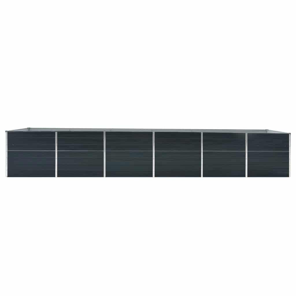 vidaXL Garden Raised Bed Galvanised Steel 480x80x77 cm Anthracite