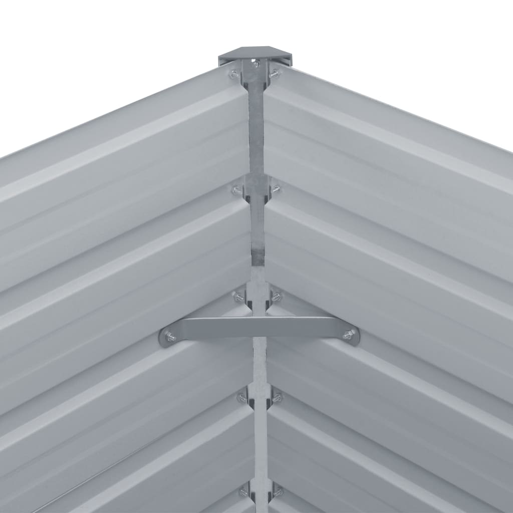 vidaXL Garden Raised Bed Galvanised Steel 600x80x45 cm Grey