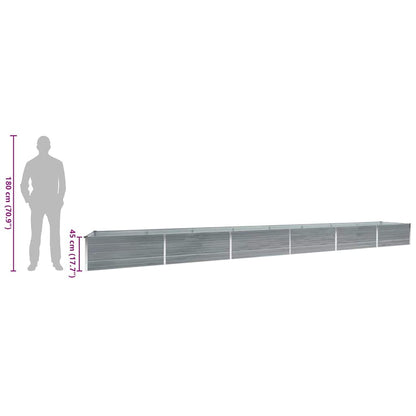 vidaXL Garden Raised Bed Galvanised Steel 600x80x45 cm Grey