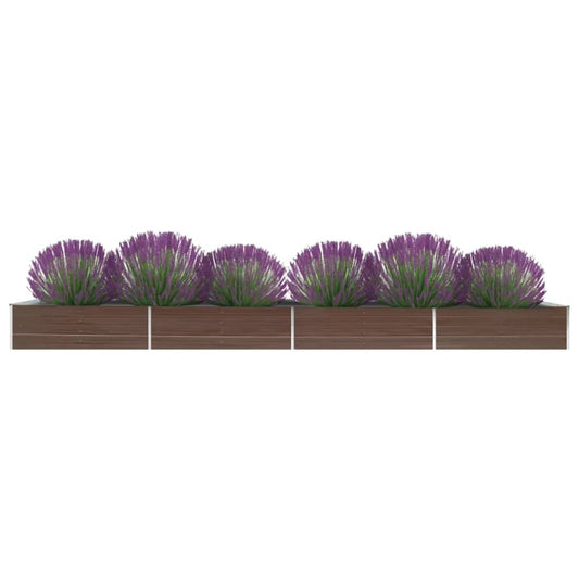 vidaXL Raised Bed | Brown | Galvanised steel | Large | Raised Bed | Rectangular
