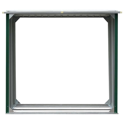 vidaXL Log Storage Shed Galvanised Steel 172x91x154 cm Green