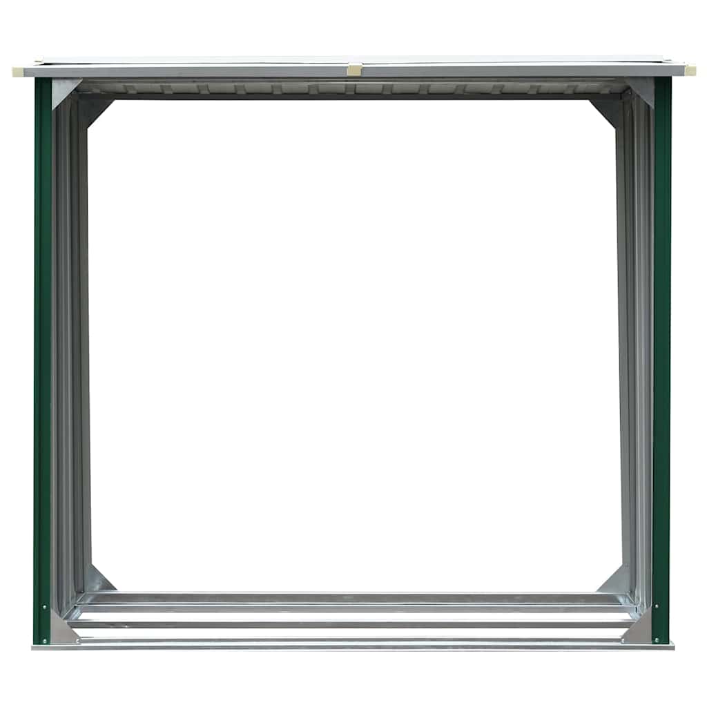 47080 vidaXL Log Storage Shed Galvanised Steel 172x91x154 cm Green