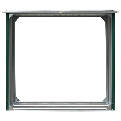 47080 vidaXL Log Storage Shed Galvanised Steel 172x91x154 cm Green
