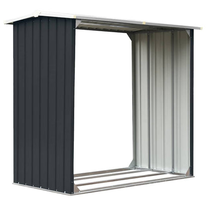47082 vidaXL Log Storage Shed Galvanised Steel 172x91x154 cm Anthracite