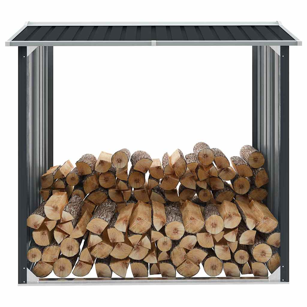 47082 vidaXL Log Storage Shed Galvanised Steel 172x91x154 cm Anthracite