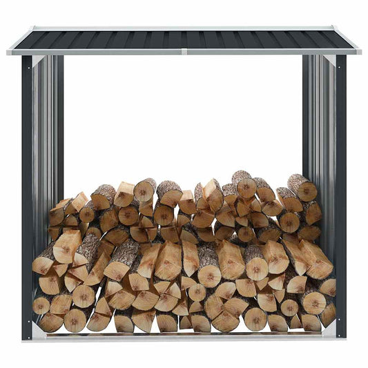 47082 vidaXL Log Storage Shed Galvanised Steel 172x91x154 cm Anthracite