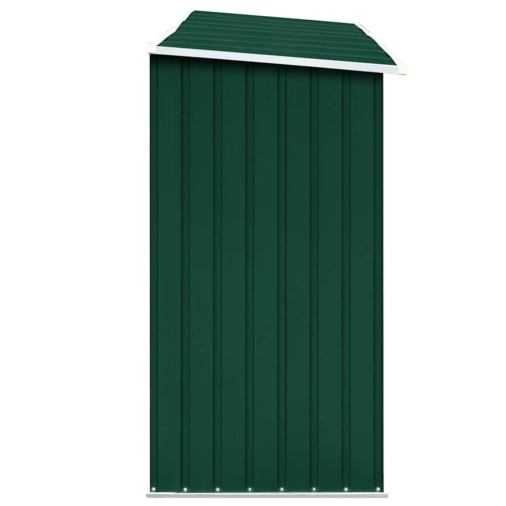 47083 vidaXL Garden Log Storage Shed Galvanised Steel 330x84x152 cm Green