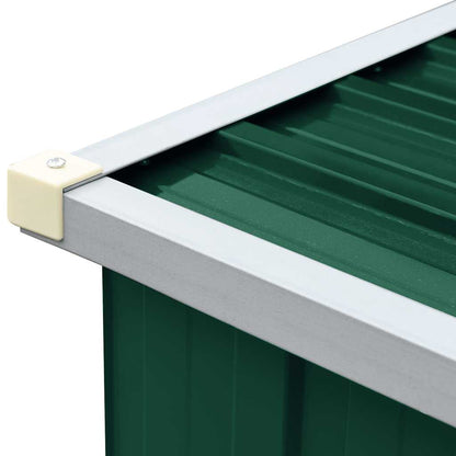 vidaXL Garden Log Storage Shed Galvanised Steel 330x84x152 cm Green