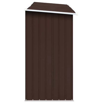 vidaXL Garden Log Storage Shed Galvanised Steel 330x84x152 cm Brown