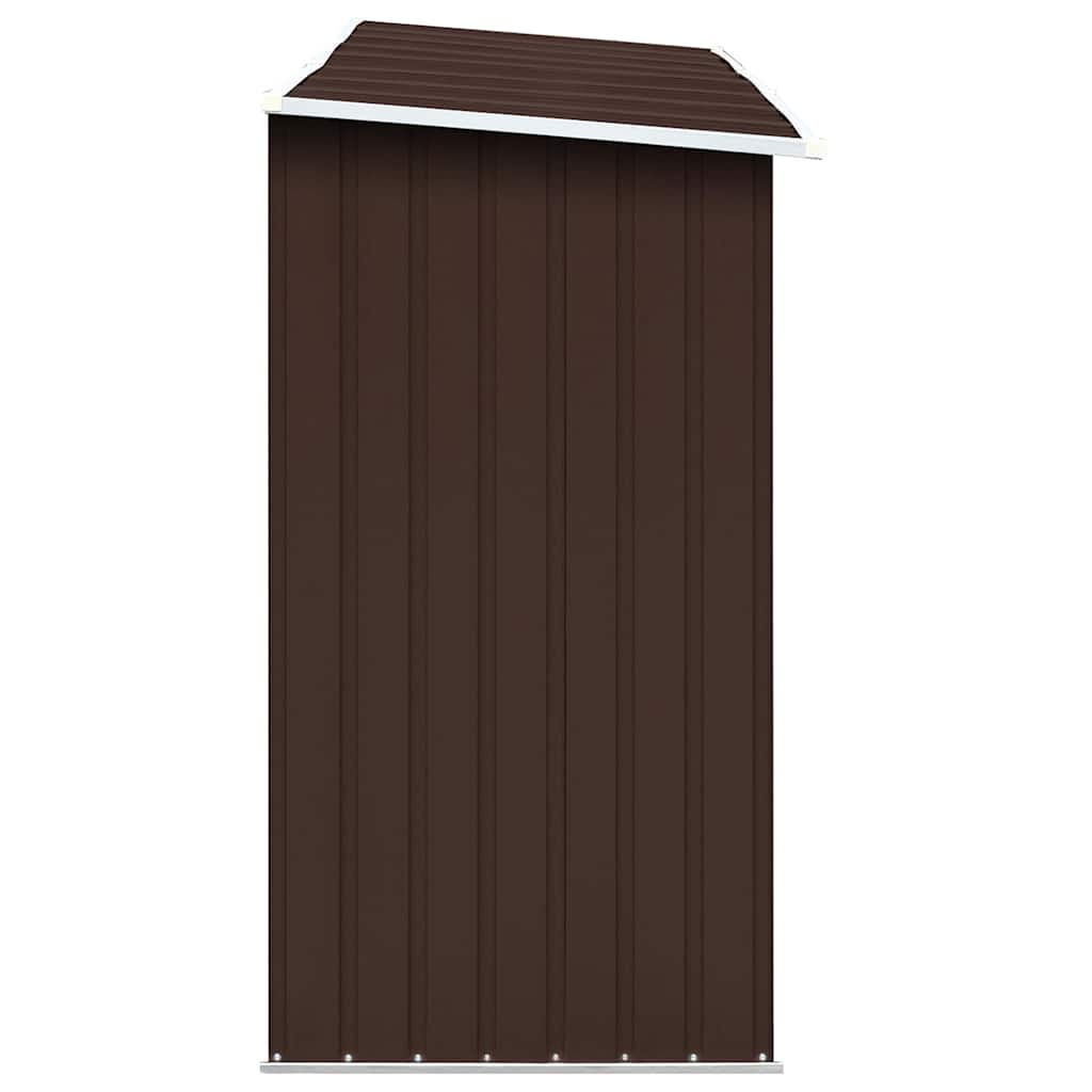 47084 vidaXL Garden Log Storage Shed Galvanised Steel 330x84x152 cm Brown