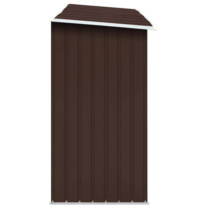 47084 vidaXL Garden Log Storage Shed Galvanised Steel 330x84x152 cm Brown