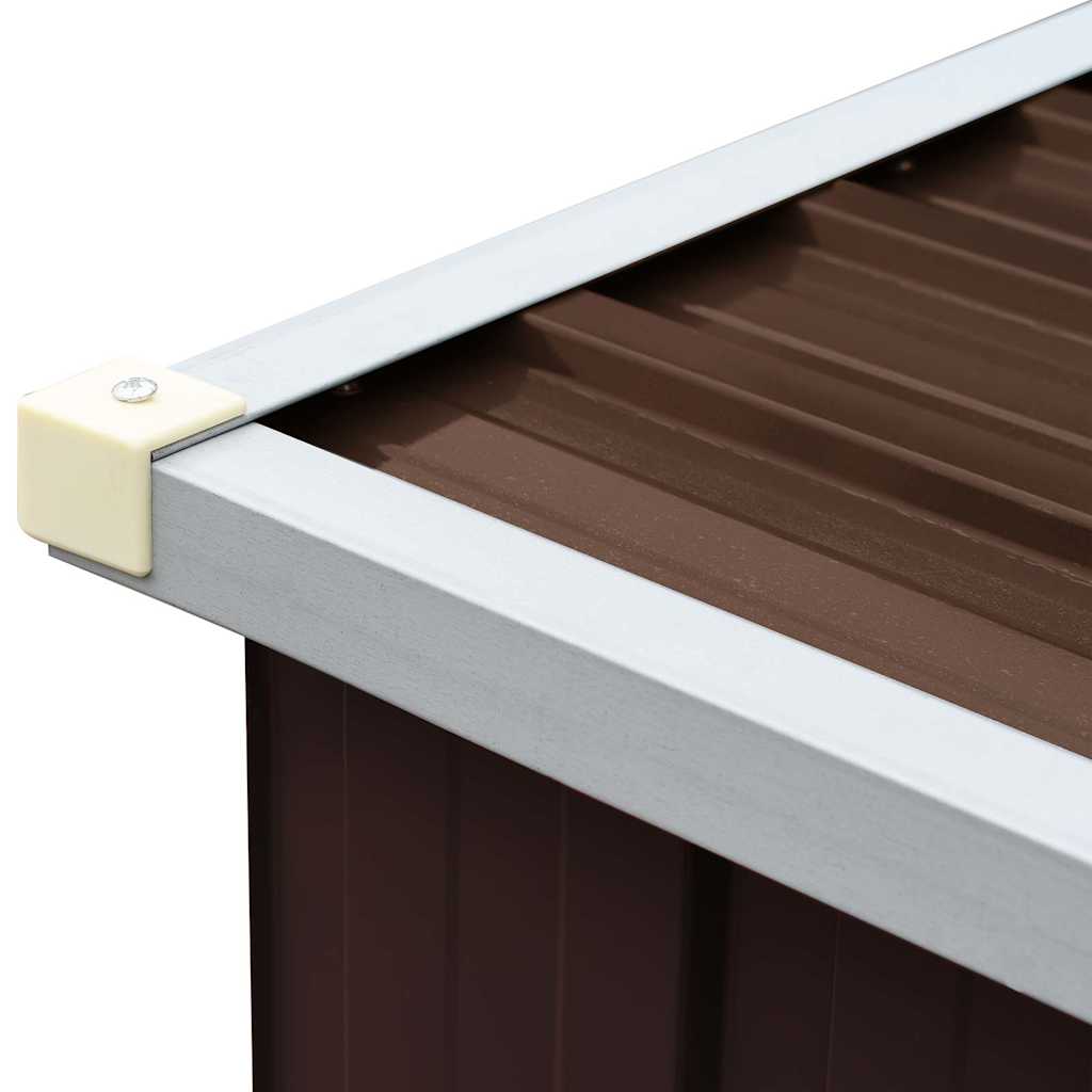 47084 vidaXL Garden Log Storage Shed Galvanised Steel 330x84x152 cm Brown
