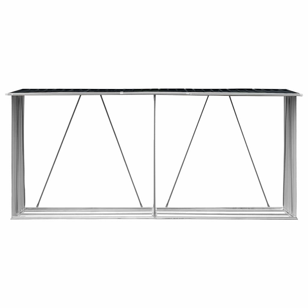 vidaXL Garden Log Storage Shed Galvanised Steel 330x84x152 cm Anthracite
