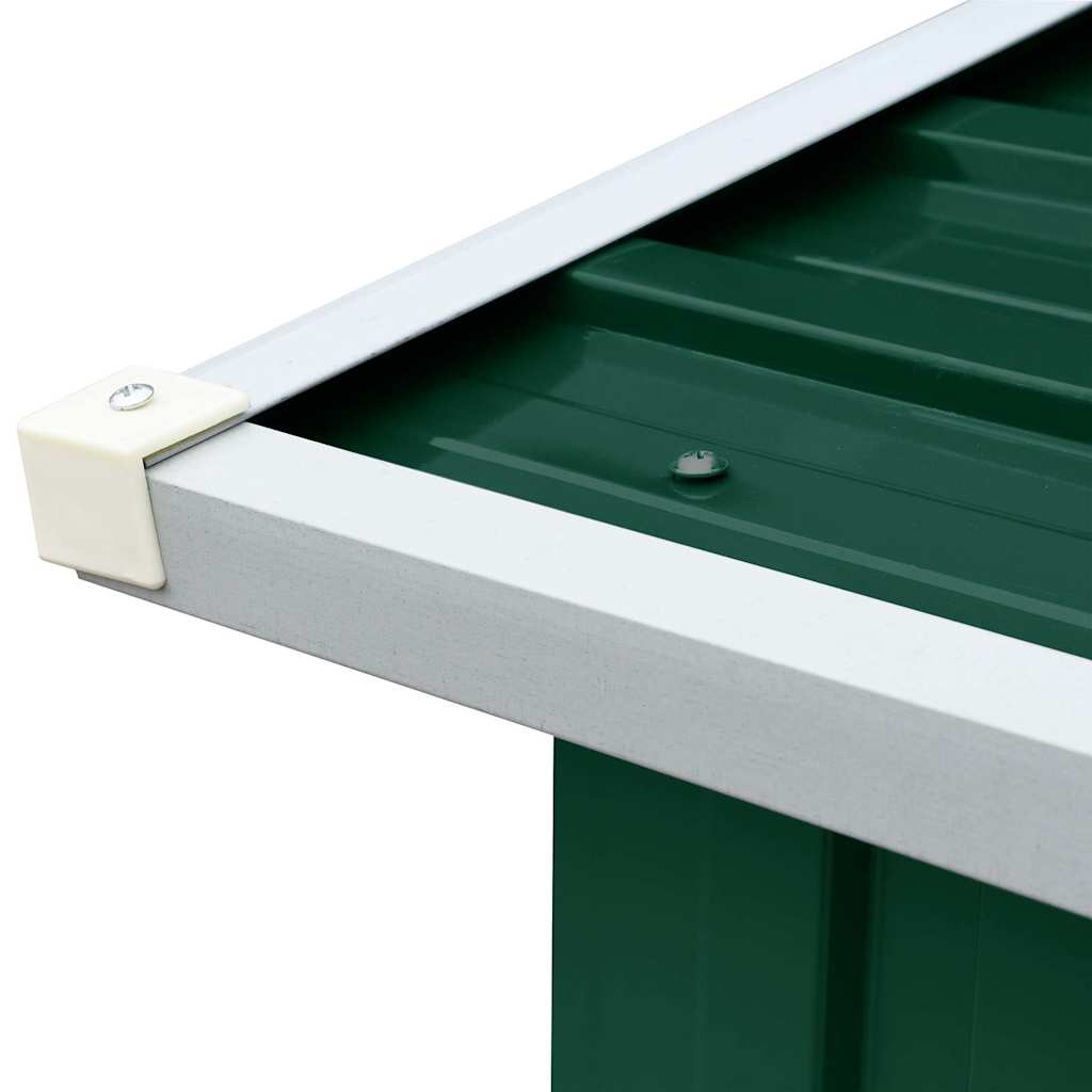 47086 vidaXL Garden Log Storage Shed Galvanised Steel 330x92x153 cm Green