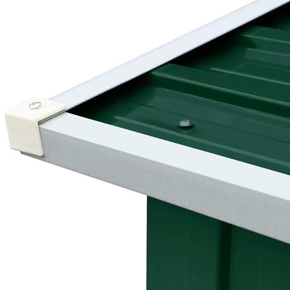 47086 vidaXL Garden Log Storage Shed Galvanised Steel 330x92x153 cm Green