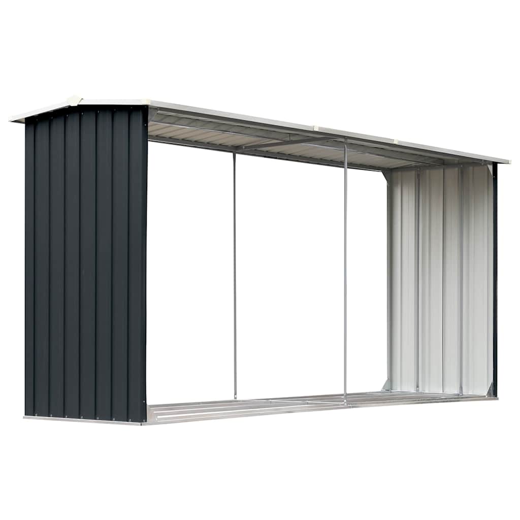 vidaXL Garden Log Storage Shed 330x92x153 cm Anthracite