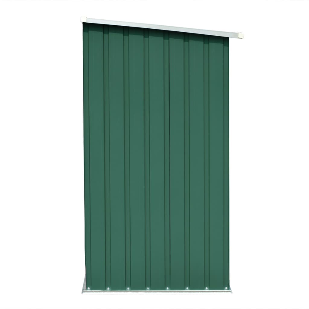 vidaXL Garden Log Storage Shed Galvanised Steel 163x83x154 cm Green