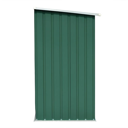 vidaXL Garden Log Storage Shed Galvanised Steel 163x83x154 cm Green