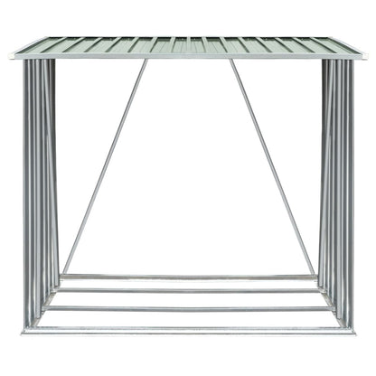 vidaXL Garden Log Storage Shed Galvanised Steel 163x83x154 cm Green