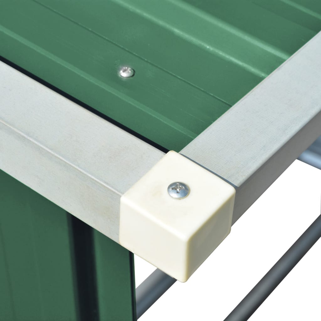 vidaXL Garden Log Storage Shed Galvanised Steel 163x83x154 cm Green