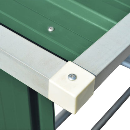 vidaXL Garden Log Storage Shed Galvanised Steel 163x83x154 cm Green