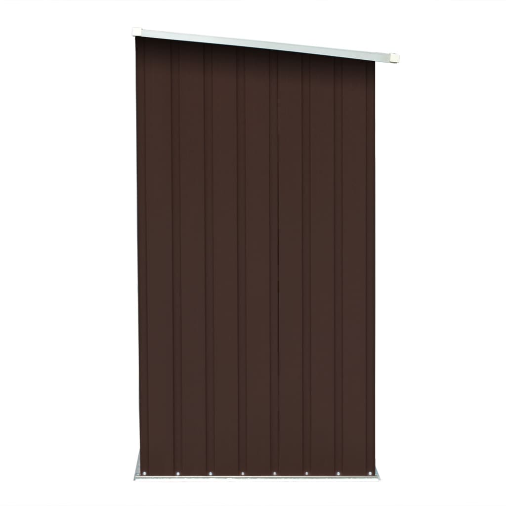 vidaXL Garden Log Storage Shed Galvanised Steel 163x83x154 cm Brown