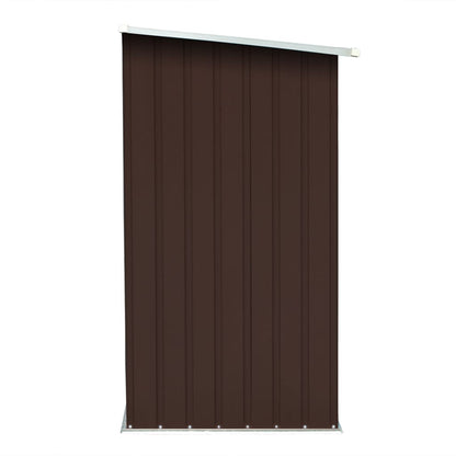 vidaXL Garden Log Storage Shed Galvanised Steel 163x83x154 cm Brown