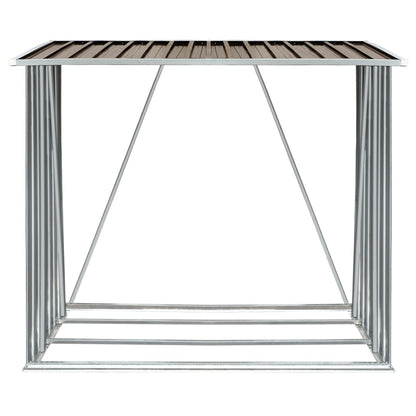 vidaXL Garden Log Storage Shed Galvanised Steel 163x83x154 cm Brown