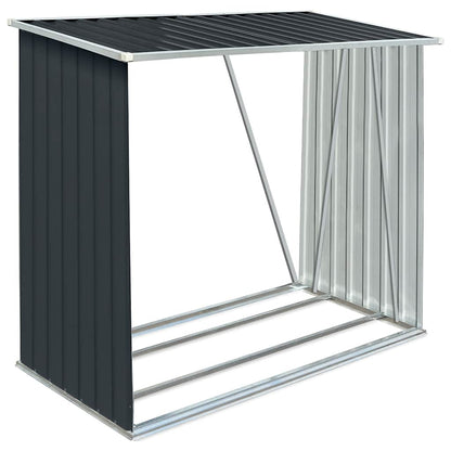 vidaXL Garden Log Storage Shed Galvanised Steel 163x83x154 cm Anthracite