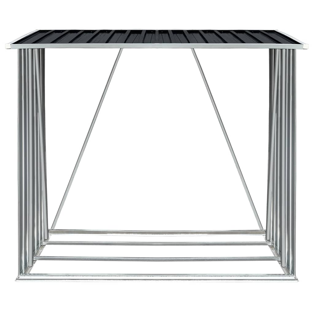 vidaXL Garden Log Storage Shed Galvanised Steel 163x83x154 cm Anthracite