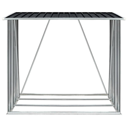 vidaXL Garden Log Storage Shed Galvanised Steel 163x83x154 cm Anthracite