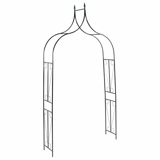 vidaXL Garden Arch Dark Green 142x37x275 cm Iron
