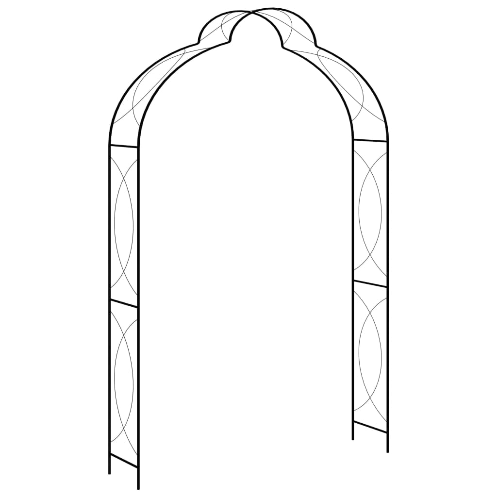 vidaXL Garden Arch Black 150x34x240 cm Iron