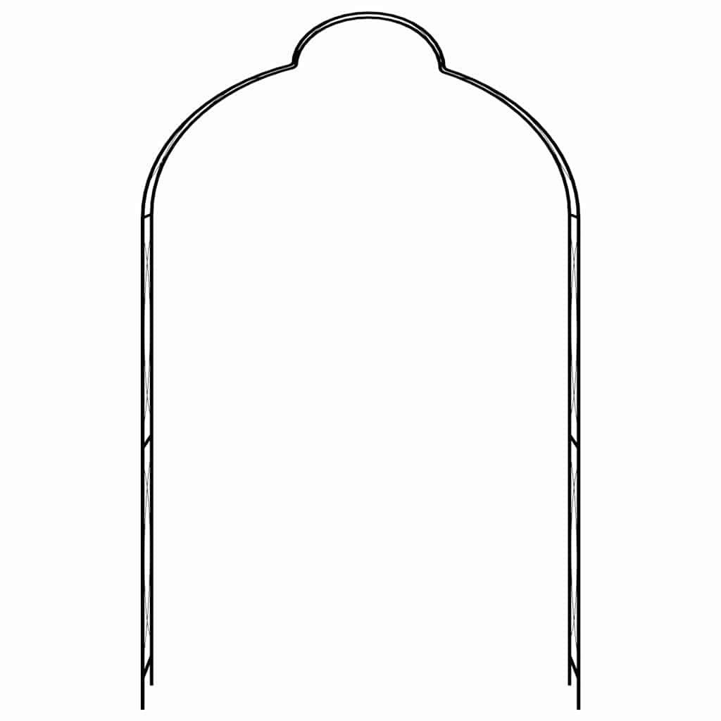 vidaXL Garden Arch Black 150x34x240 cm Iron