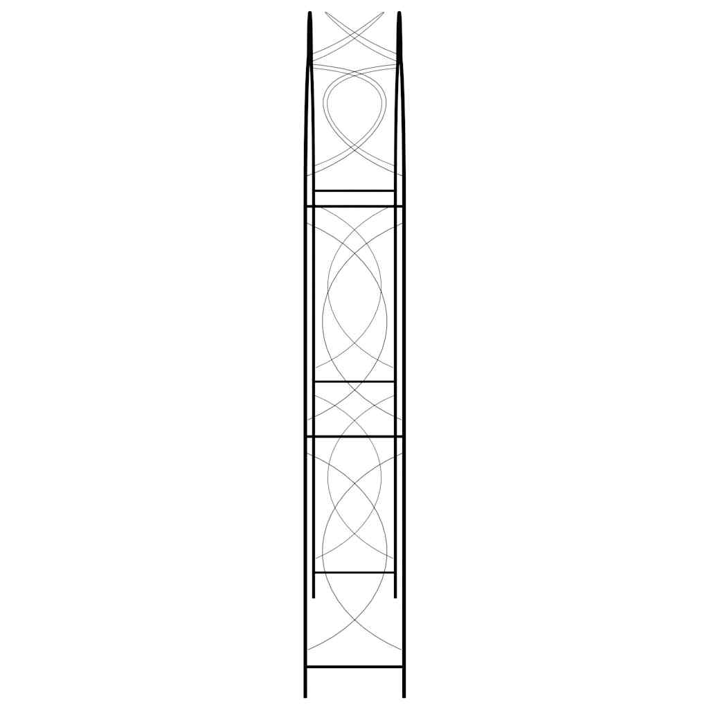 vidaXL Garden Arch Black 150x34x240 cm Iron