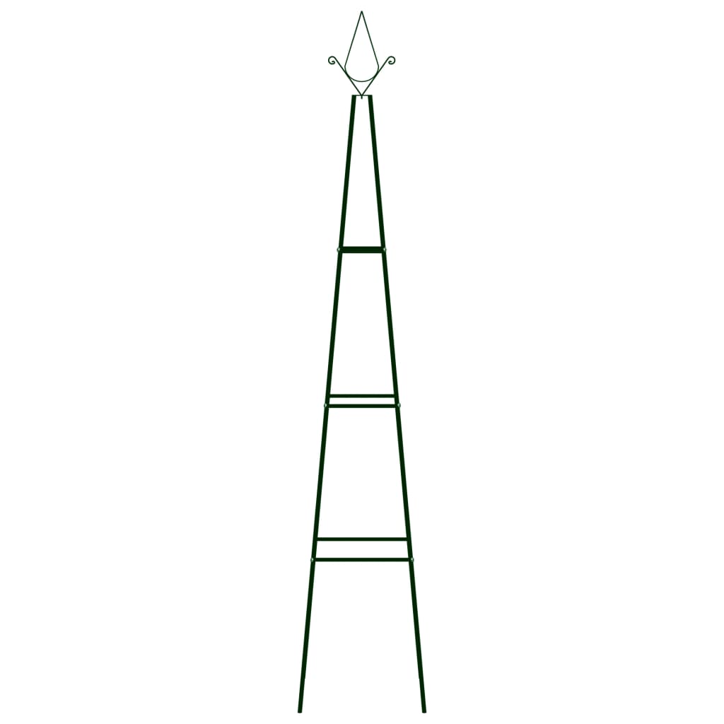 vidaXL Garden Climbing Plant Racks 2 pcs Dark Green 35x35x195 cm Iron