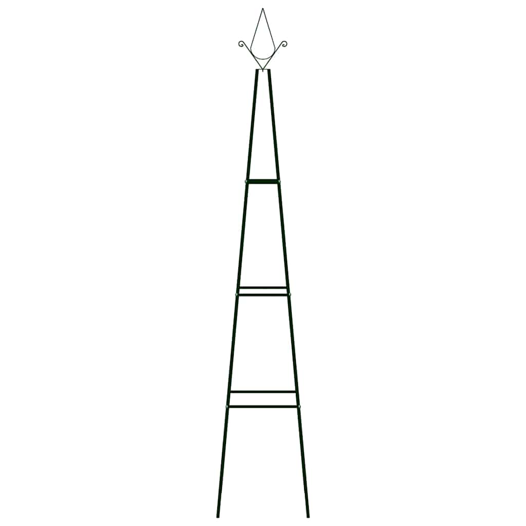 vidaXL Garden Climbing Plant Racks 2 pcs Dark Green 35x35x195 cm Iron