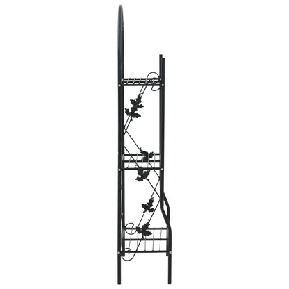 vidaXL Plant Rack | Black | Powder-coated iron | Medium | Decorative Inlays