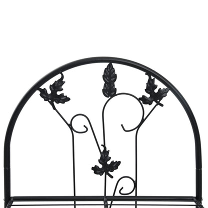 vidaXL Plant Rack | Black | Powder-coated iron | Medium | Decorative Inlays