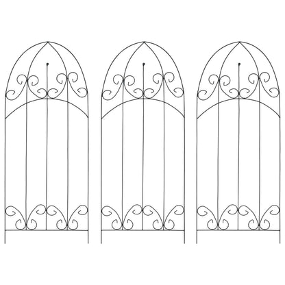 vidaXL Plant Climbing Racks 3 pcs Black 40x100 cm Iron