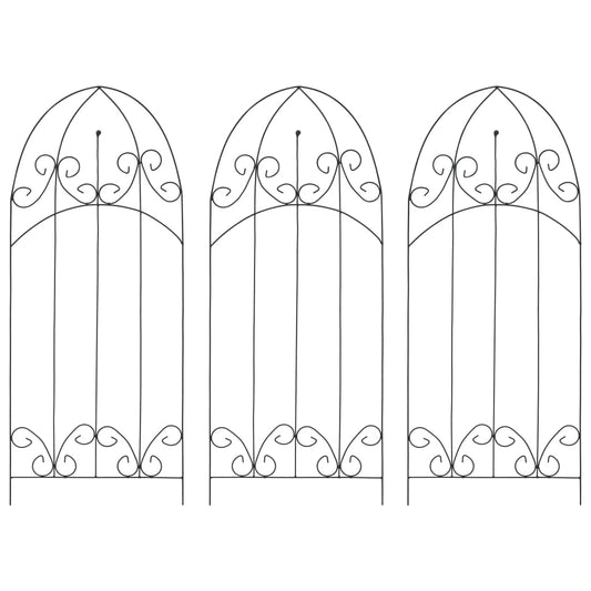vidaXL Plant Climbing Racks 3 pcs Black 40x100 cm Iron