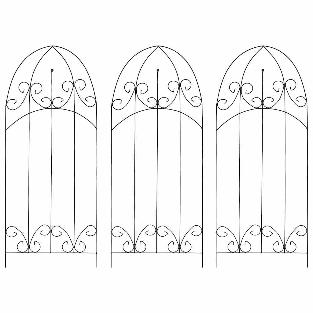 vidaXL Plant Climbing Racks 3 pcs Black 40x100 cm Iron