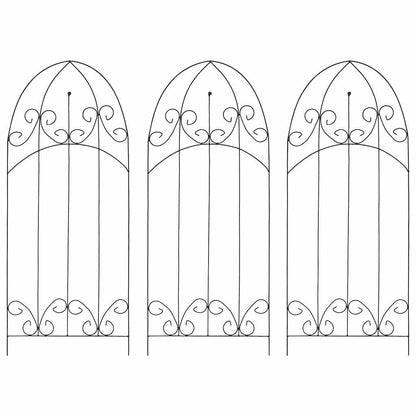 vidaXL Plant Climbing Racks 3 pcs Black 40x100 cm Iron