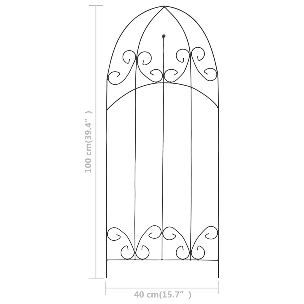 vidaXL Plant Climbing Racks 3 pcs Black 40x100 cm Iron