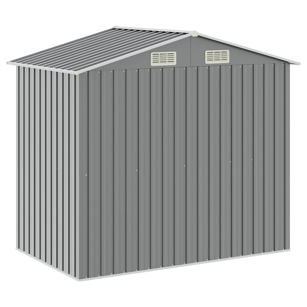 vidaXL Garden Shed | Light grey | Galvanised iron, plastic | 205x130x183 cm