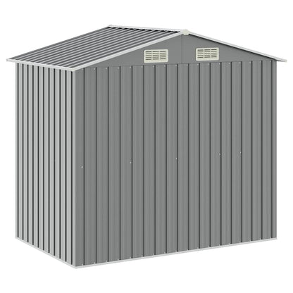 vidaXL Garden Shed | Light grey | Galvanised iron, plastic | 205x130x183 cm
