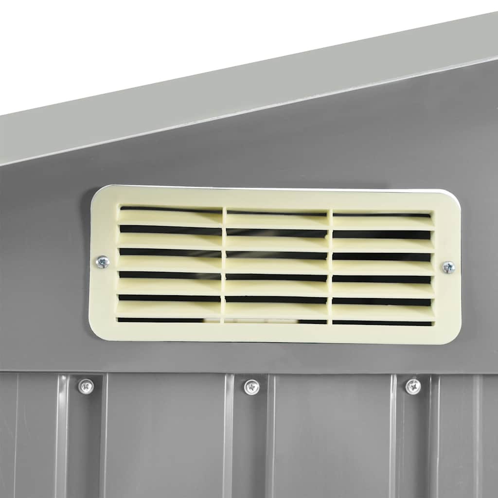 vidaXL Garden Shed | Light grey | Galvanised iron, plastic | 205x130x183 cm